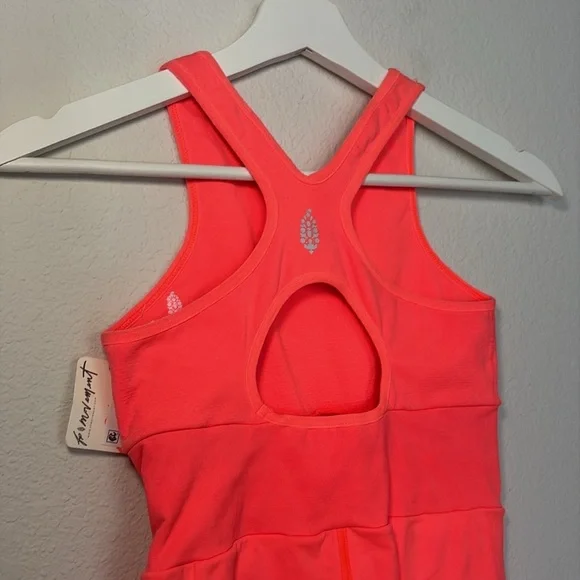 NWT Free People Every Single Time Runsie Onesie neon coral size xs small - Picture 5 of 8